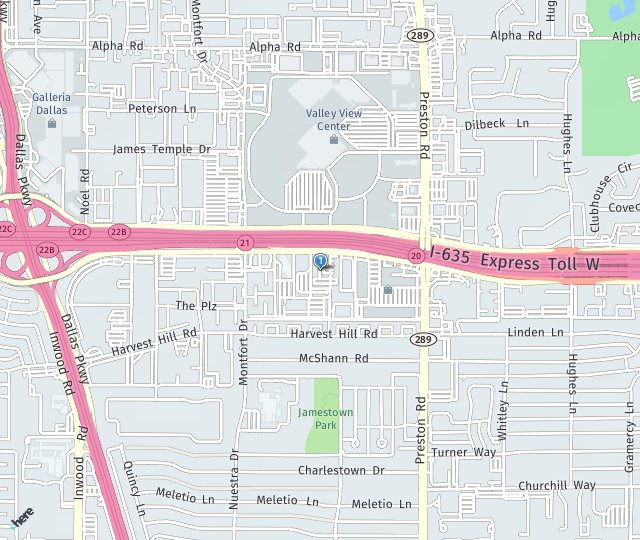 Location Map: 5744 Lyndon B Johnson Fwy Dallas, TX 75240